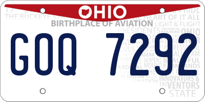 OH license plate GOQ7292