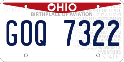 OH license plate GOQ7322