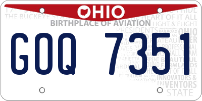 OH license plate GOQ7351