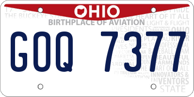OH license plate GOQ7377