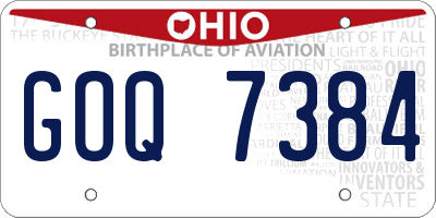 OH license plate GOQ7384