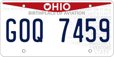 OH license plate GOQ7459