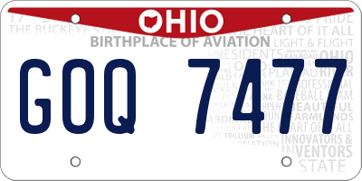OH license plate GOQ7477