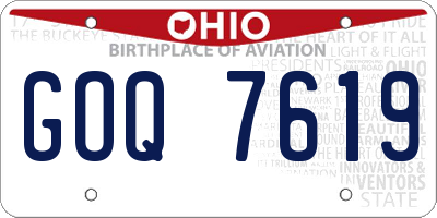 OH license plate GOQ7619
