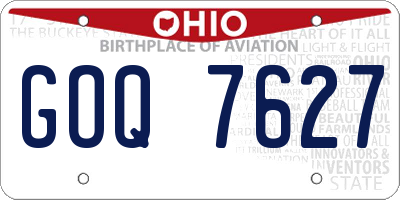 OH license plate GOQ7627