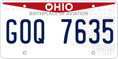 OH license plate GOQ7635