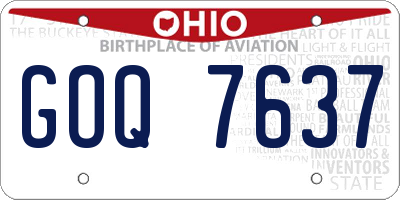 OH license plate GOQ7637