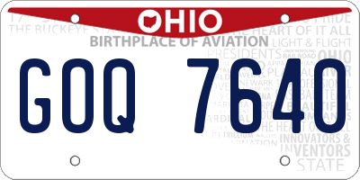 OH license plate GOQ7640