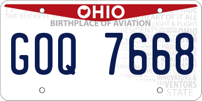OH license plate GOQ7668