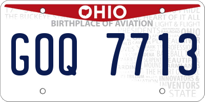 OH license plate GOQ7713
