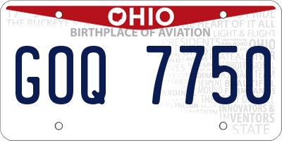 OH license plate GOQ7750