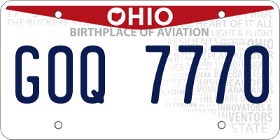 OH license plate GOQ7770