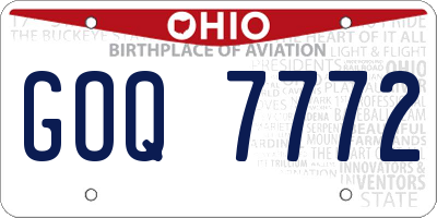 OH license plate GOQ7772