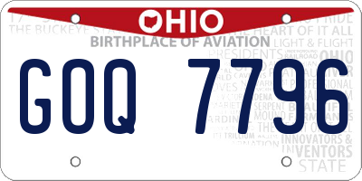 OH license plate GOQ7796