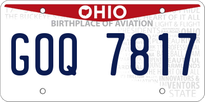 OH license plate GOQ7817
