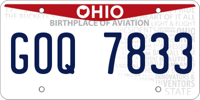 OH license plate GOQ7833