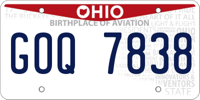 OH license plate GOQ7838