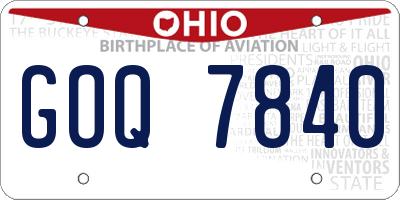 OH license plate GOQ7840