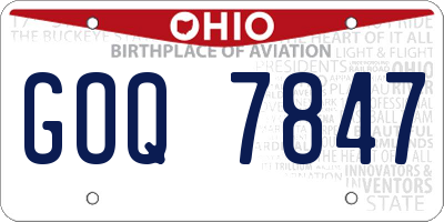 OH license plate GOQ7847