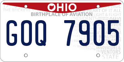 OH license plate GOQ7905