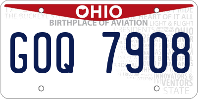 OH license plate GOQ7908