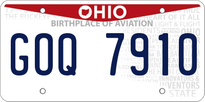 OH license plate GOQ7910