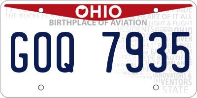 OH license plate GOQ7935