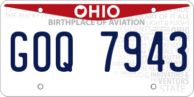 OH license plate GOQ7943