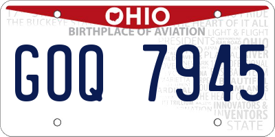 OH license plate GOQ7945