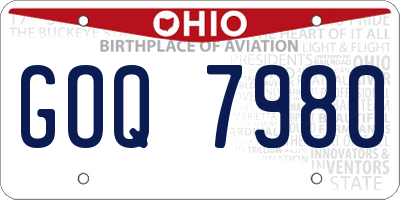OH license plate GOQ7980