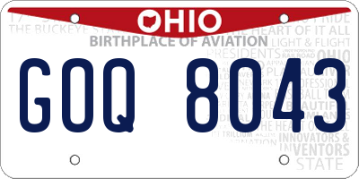 OH license plate GOQ8043