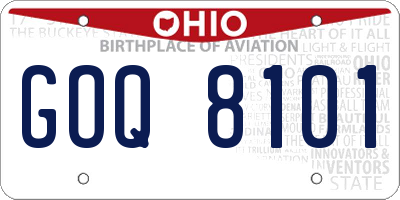 OH license plate GOQ8101