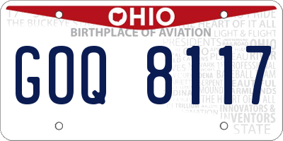 OH license plate GOQ8117
