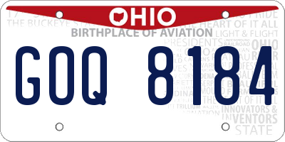 OH license plate GOQ8184