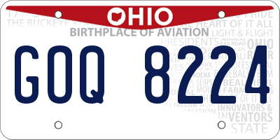 OH license plate GOQ8224