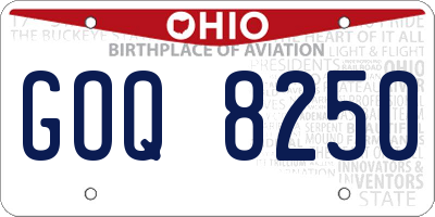 OH license plate GOQ8250