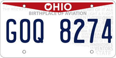 OH license plate GOQ8274
