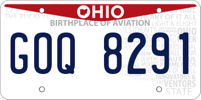 OH license plate GOQ8291