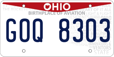 OH license plate GOQ8303