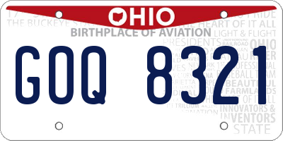 OH license plate GOQ8321