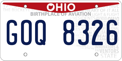 OH license plate GOQ8326