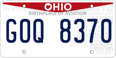 OH license plate GOQ8370