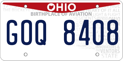 OH license plate GOQ8408