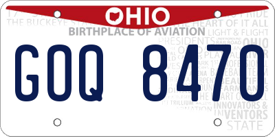 OH license plate GOQ8470