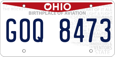 OH license plate GOQ8473