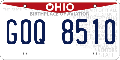 OH license plate GOQ8510