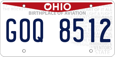 OH license plate GOQ8512
