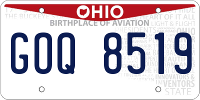 OH license plate GOQ8519