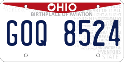 OH license plate GOQ8524