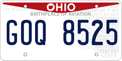 OH license plate GOQ8525